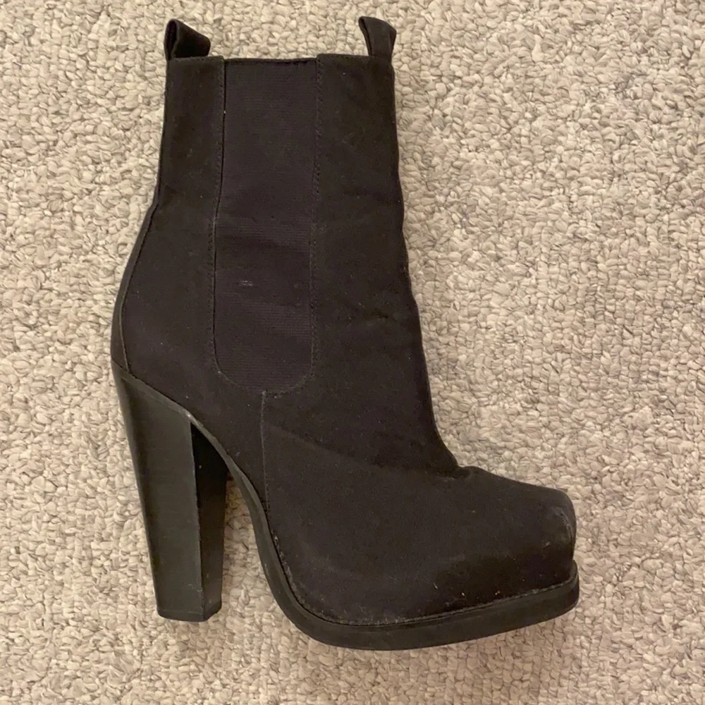 Chloe Sevigny Opening Ceremony Black Canvas Platform Boots. Need Repair/… - Picture 3 of 10